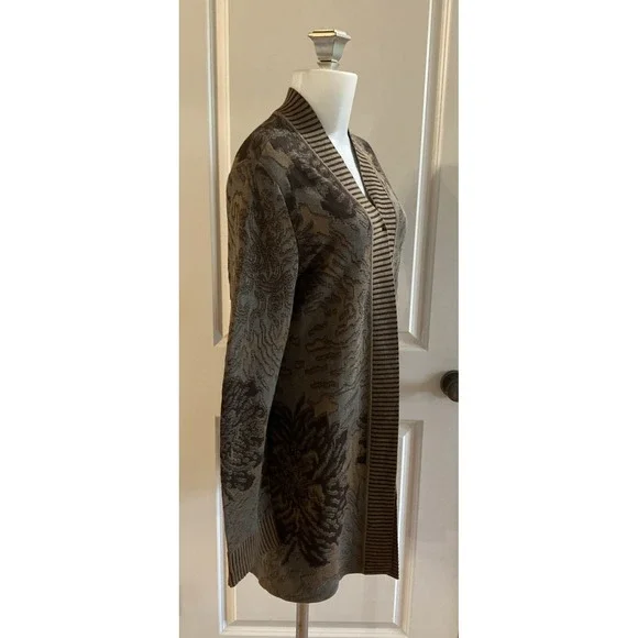 Peruvian Connection Long Line Cardigan Sweater Duster Size Large Pima Cotton - Picture 3 of 14